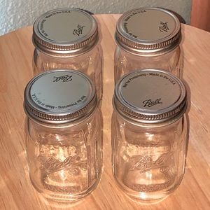 Four Mini 4oz Ball Mason Jars